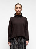 MAMA B - Cozy Hi Low Turtleneck Sweater in Umber