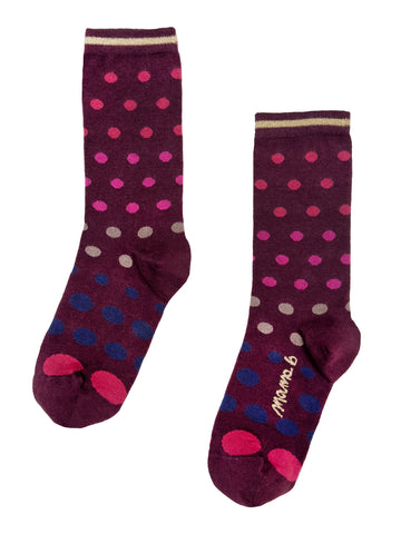 MAMA B - Cotton and Cashmere Crew Socks - Dots