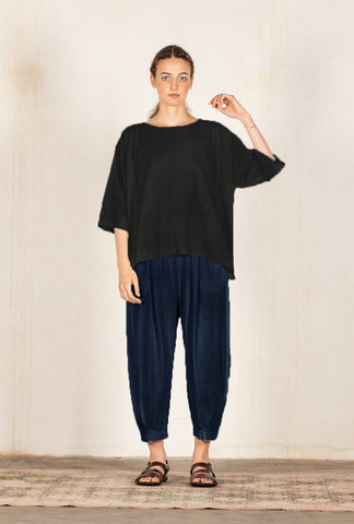 Mama B Pull on Jersey Pant in Navy Blue