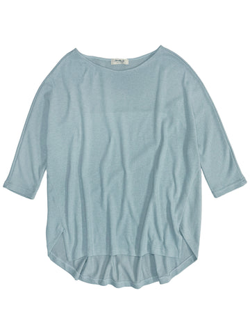 Mama B High Low Hem Cozy Pullover in Anise