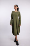 Elemente Clemente French Terry Bubble Dress in Khaki