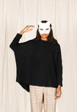 MAMA B - Cozy Mock Neck Onesize Pullover in Black