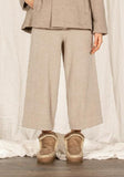 MAMA B Cozy Wide Leg Pant in Light Taupe