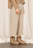 MAMA B Cozy Wide Leg Pant in Light Taupe