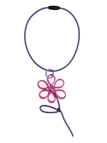 SAMUEL CORAUX Flower Necklace - Pink and Purple