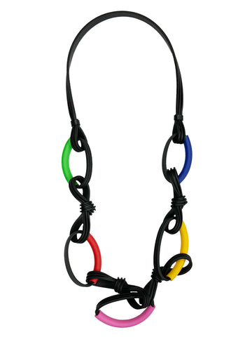 SAMUEL CORAUX Multicoloured Rubber Links Necklace