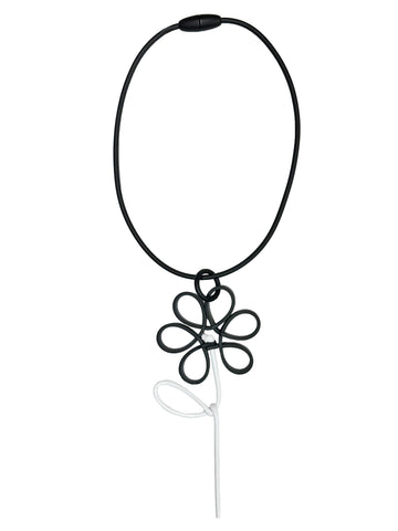 SAMUEL CORAUX Black Flower Necklace