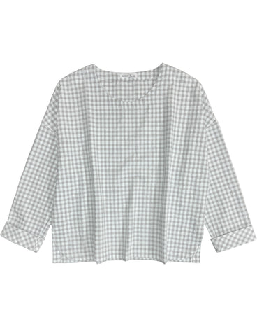 Mes Soeurs et Moi Patch Pocket Check Top in Volcano