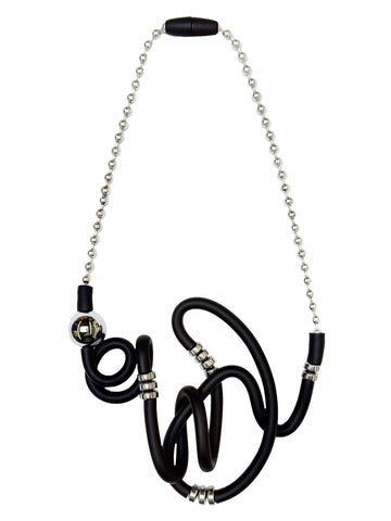 SAMUEL CORAUX Squiggle and Metallic Bead Necklace