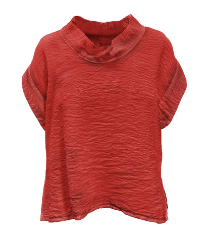 MOTION Parachute Cowl Neck Top in Cherry