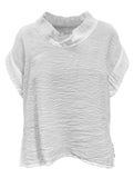 MOTION Parachute Cowl Neck Top in White