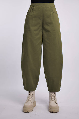 Elemente Clemente Barrel Leg Cotton Pant in Khaki