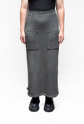 PLU Knit Pencil Skirt in Asphalt Wash