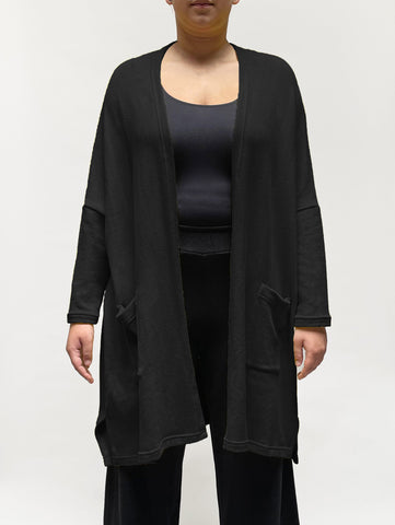 MAMA B - Cozy Knit Onesize Open Cardigan in Black