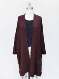 MAMA B - Cozy Knit Onesize Open Cardigan in Wine