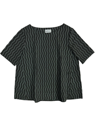 MOTION -  Relaxed A-line Top in Wave Print
