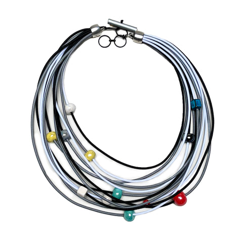 CHRISTINA BRAMPTI Multi Strand Cord Necklace with Beads -  Multi-Coloured