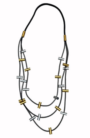 CHRISTINA BRAMPTI Three Strand Necklace - Silver and Gold