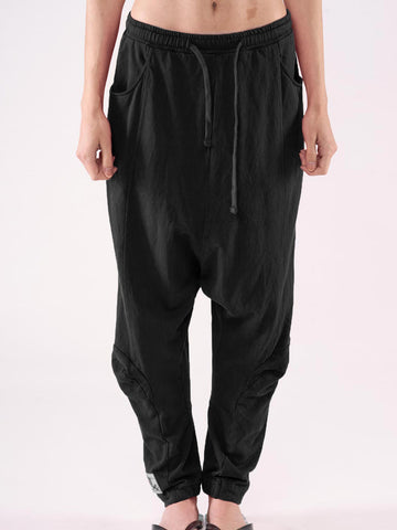 RUNDHOLZ BLACK LABEL Low Rise Pant in French Terry In Black