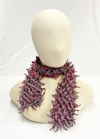 BUNZABURO shibori silk scarf - Burgundy and mauve