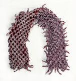 BUNZABURO shibori silk scarf - Burgundy and mauve