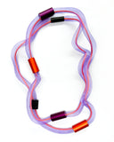 CHRISTINA BRAMPTI Colourful Mesh Twist Necklace - Orange and Purple