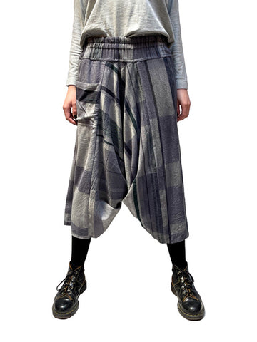 Tamaki Niime Pant in a Blue Grey Check